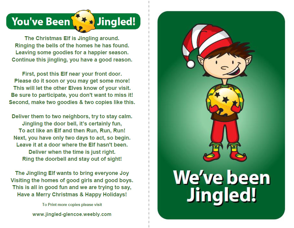 Download Printable Jingled forms - You've Been Jingled! Glencoe